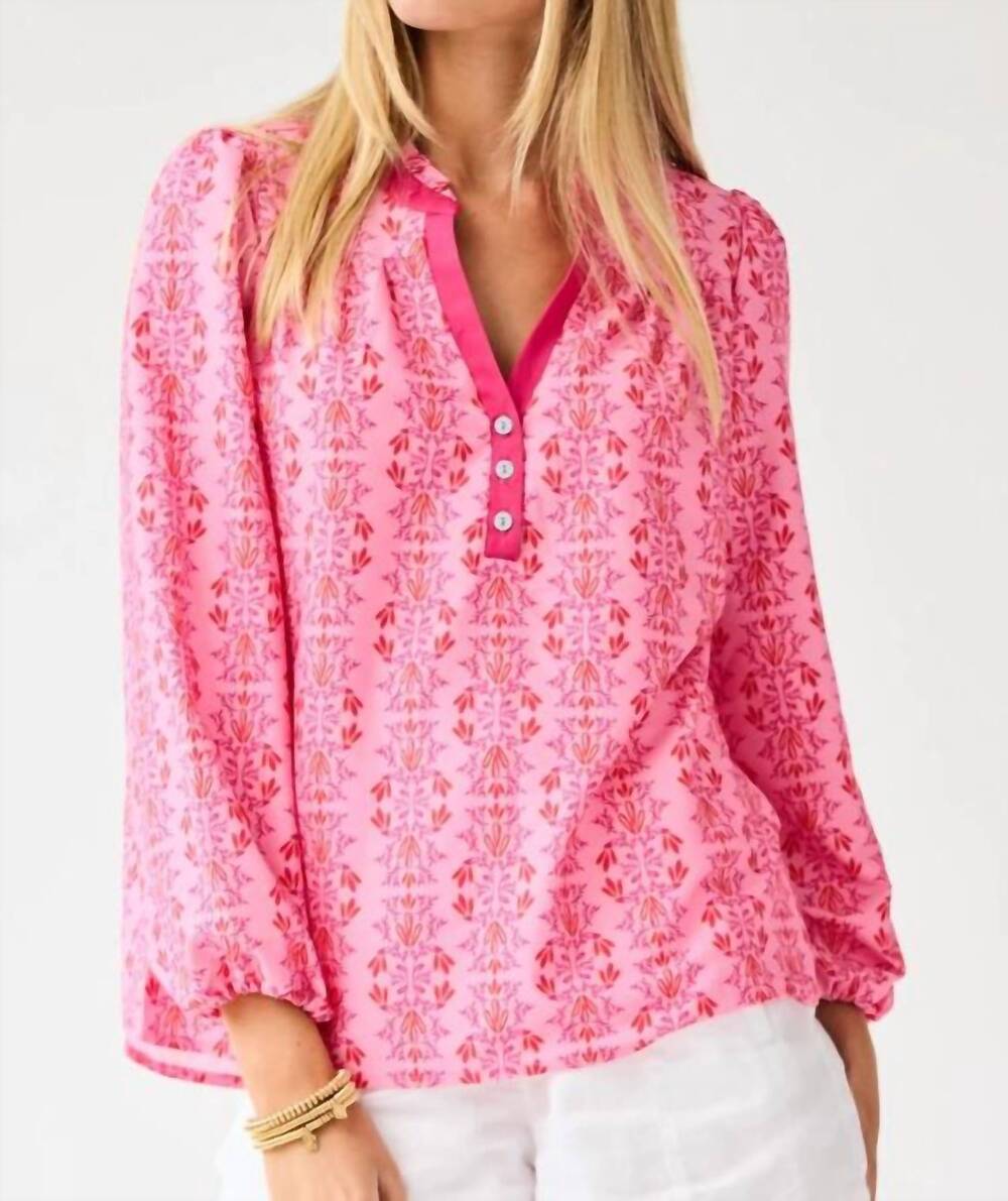 NEW MARY SQUARE gianna top in heirloom vine pink